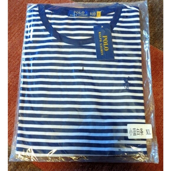NWT Polo Ralph Lauren Classic Fit Navy White Striped T-Shirt Men’s XL Blue Pony - Picture 3 of 3